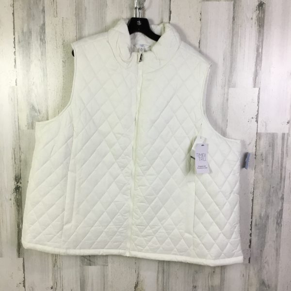 Vest Puffer & Quilted By Time And Tru In White, Size: 3x Online Hot Sale