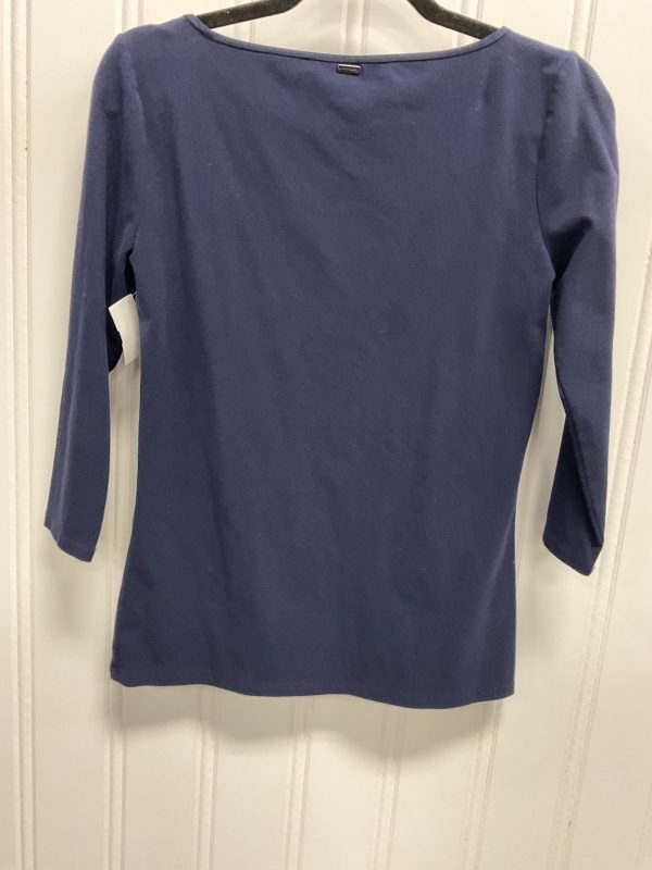 Top Long Sleeve Basic By White House Black Market In Navy, Size: Xs Cheap