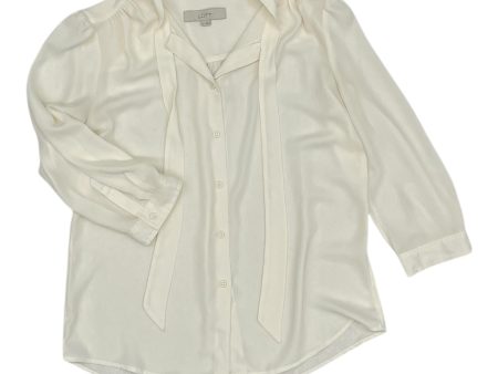 Blouse Ls By Loft In Cream, Size:S Cheap