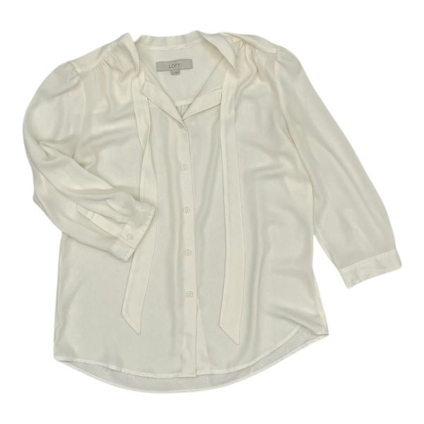 Blouse Ls By Loft In Cream, Size:S Cheap