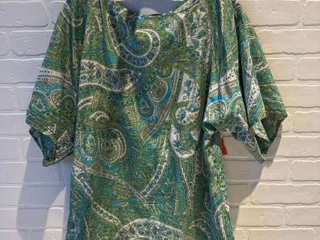 Top Short Sleeve By Talbots In Green & White, Size: M Online Hot Sale