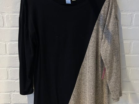 Top Long Sleeve By Thomas & Olivia In Black & Brown, Size: S For Discount