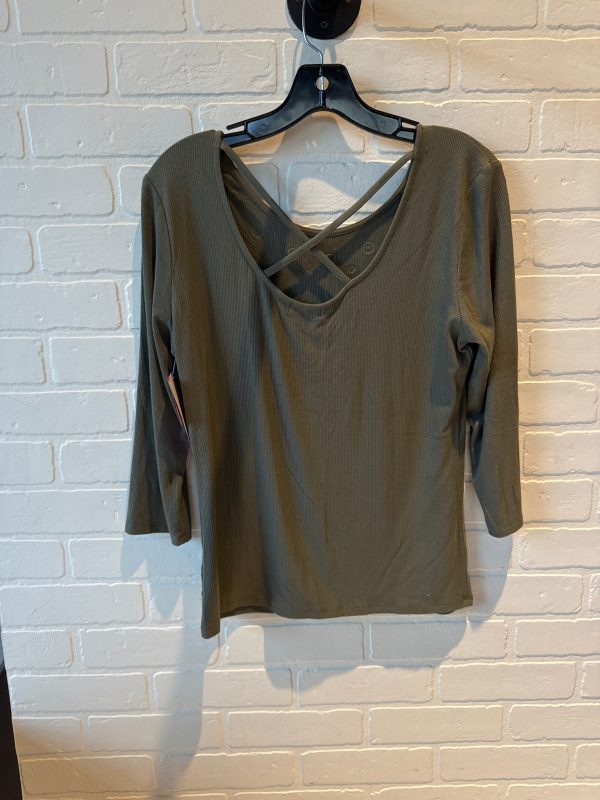 Top 3 4 Sleeve Basic By Bebe In Gold & Green, Size: L For Cheap