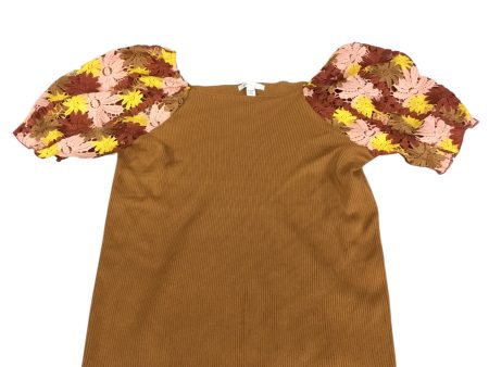 Top Short Sleeve By Cato In Orange & Pink, Size: 1x on Sale