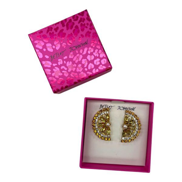 Earrings Statement By Betsey Johnson In Yellow Sale