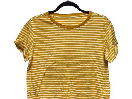 Top Short Sleeve By Free Assembly In White & Yellow, Size: S Sale