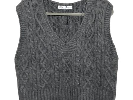 Vest Sweater By Zara Basic In Grey, Size:M Online Hot Sale