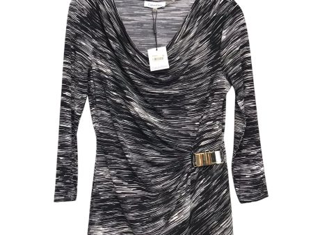 Top Ls By Calvin Klein In Black & White, Size:Xs on Sale