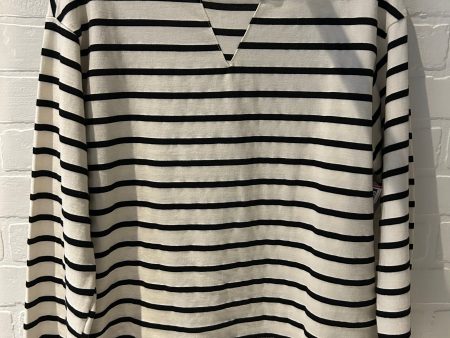 Top Long Sleeve By Monrow In Black & Cream, Size: S Cheap