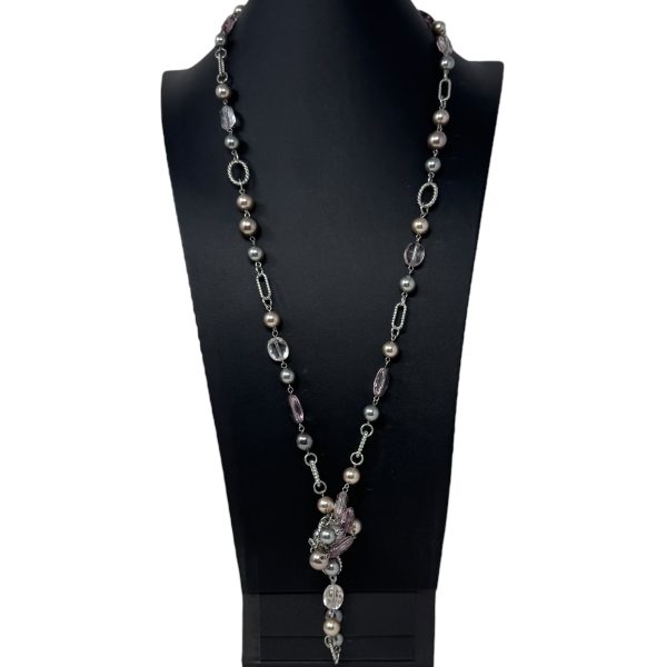 Newport Pink & Silver Faux Pearl Beaded Link Necklace By Premier Designs Fashion