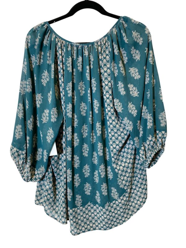 Top 3 4 Sleeve By Ali Miles In Teal, Size: Xl Fashion