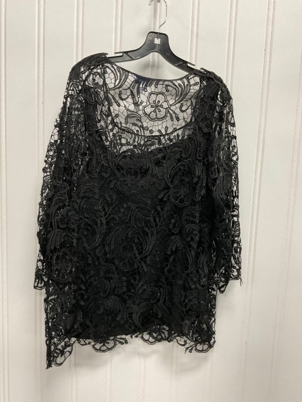 Top 3 4 Sleeve By Clothes Mentor In Black, Size: 2x For Cheap