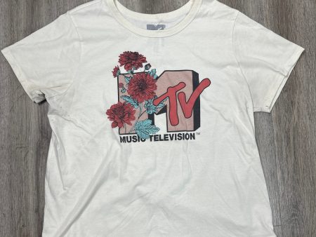 Top Short Sleeve Basic By mtv In White, Size: Xxl Cheap