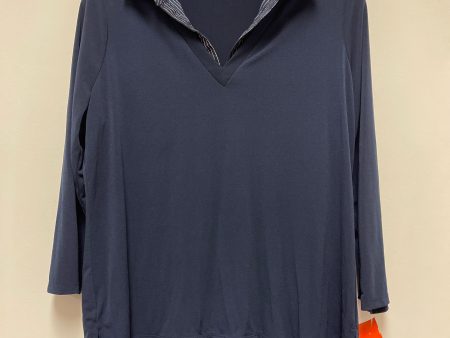 Top Long Sleeve By Adrianna Papell In Navy, Size: M on Sale