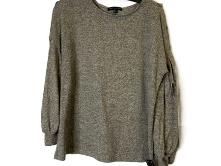 Top Long Sleeve By Adrienne Vittadini In Taupe, Size: Xl For Sale