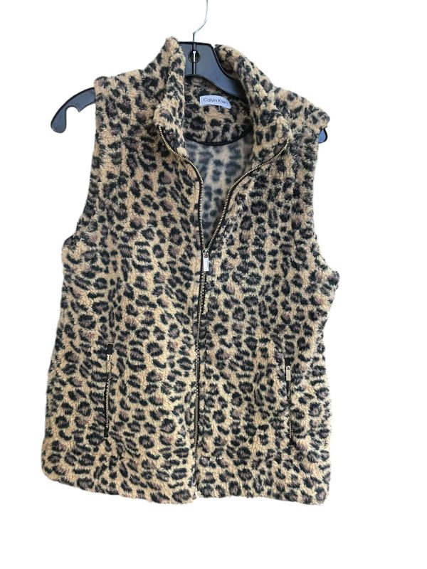 Vest Faux Fur & Sherpa By Calvin Klein In Animal Print, Size: L Online Sale