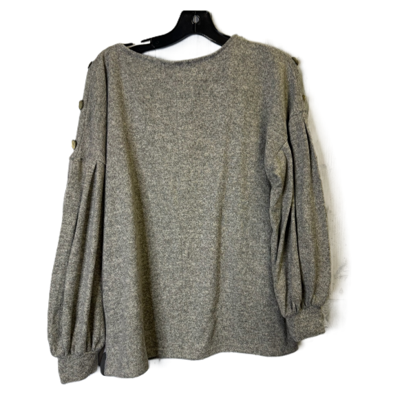 Top Long Sleeve By Adrienne Vittadini In Taupe, Size: Xl For Sale