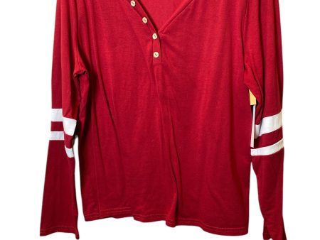 Top Long Sleeve Basic By Shein In Red, Size: Xl For Cheap