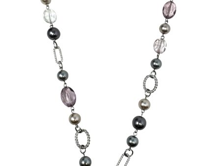 Newport Pink & Silver Faux Pearl Beaded Link Necklace By Premier Designs Fashion