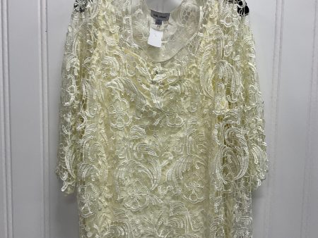 Top 3 4 Sleeve By Clothes Mentor In Cream, Size: 2x Online Hot Sale