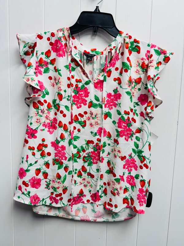 Top Short Sleeve By Ann Taylor In Green & Pink, Size: S For Sale