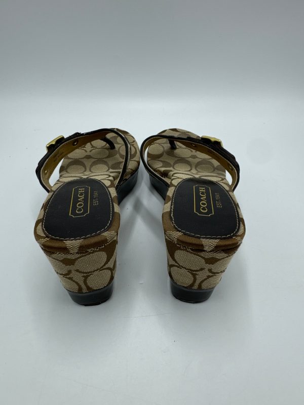 Sandal Wedges Designer By Coach In Brown, Size: 8.5 Online