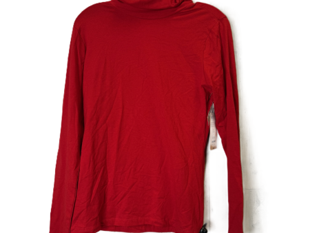 Top Long Sleeve Basic By Time And Tru In Red, Size: M For Cheap