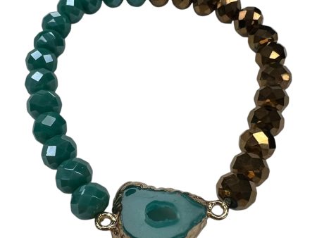 Bracelet Beaded By Plunder In Gold & Green Online now