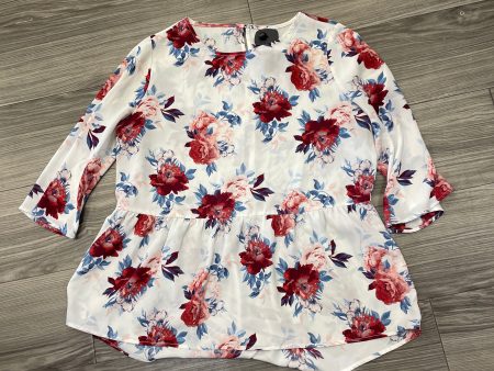 Top 3 4 Sleeve By Faded Glory In Floral Print, Size: M Online