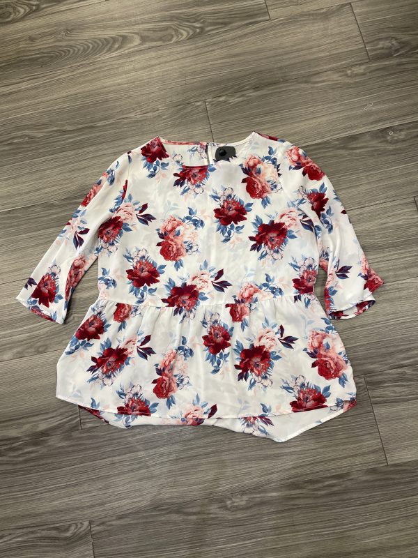 Top 3 4 Sleeve By Faded Glory In Floral Print, Size: M Online