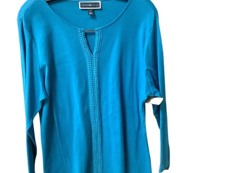 Top 3 4 Sleeve Basic By Karen Scott In Teal, Size: 1x For Cheap