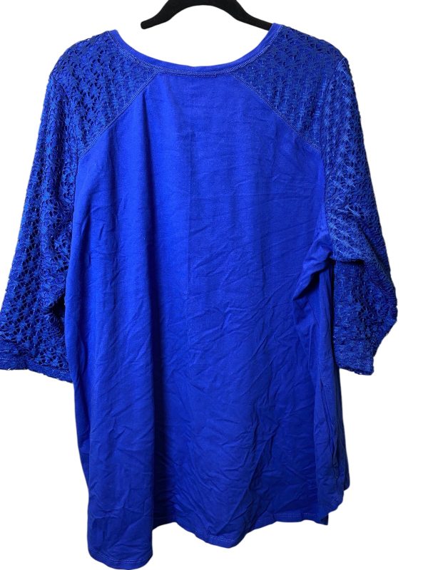 Top 3 4 Sleeve By Clothes Mentor In Blue, Size: 2x Online now