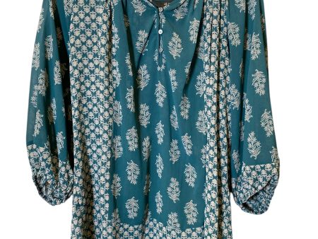 Top 3 4 Sleeve By Ali Miles In Teal, Size: Xl Fashion