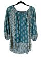 Top 3 4 Sleeve By Ali Miles In Teal, Size: Xl Fashion