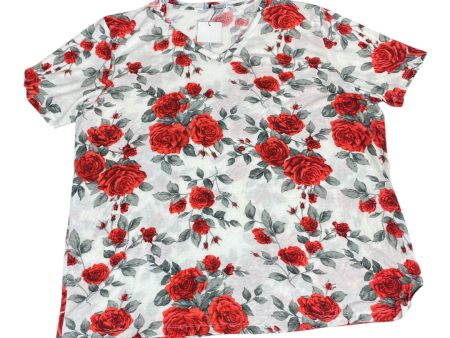 Top Short Sleeve By Cmc In Floral Print, Size: 4x For Sale