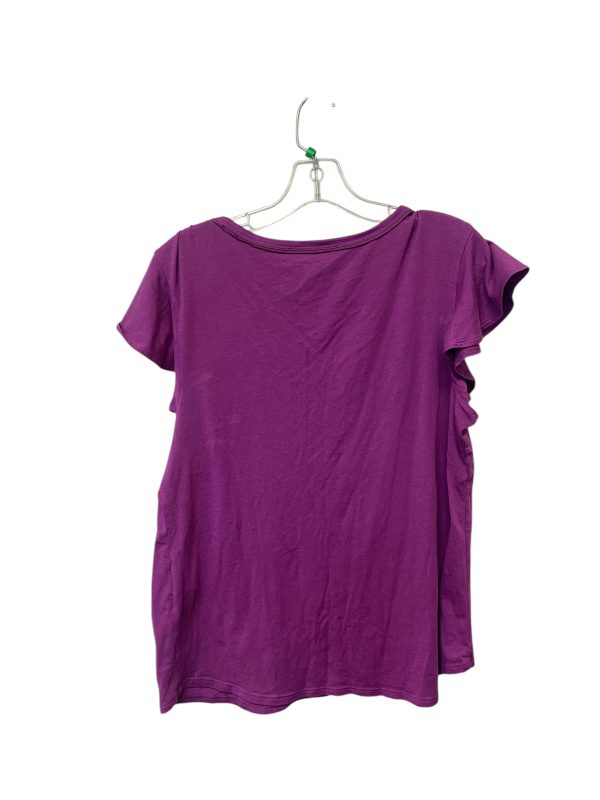 Top Short Sleeve Basic By White House Black Market In Purple, Size: L Hot on Sale