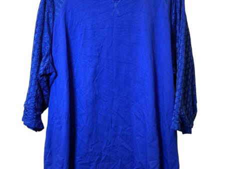 Top 3 4 Sleeve By Clothes Mentor In Blue, Size: 2x Online now