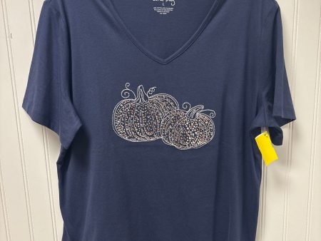 Top Short Sleeve Basic By Coral Bay In Navy, Size: L Sale